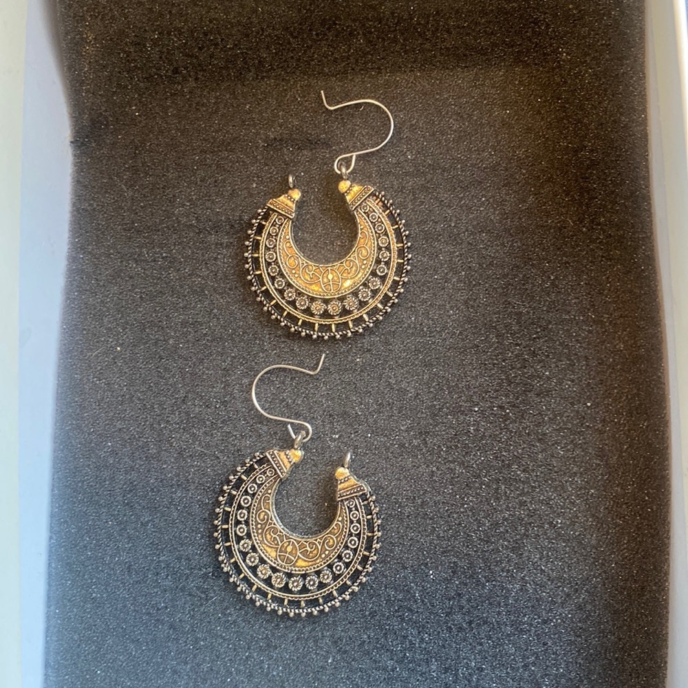 Silver/Copper-tone Hoop Earrings